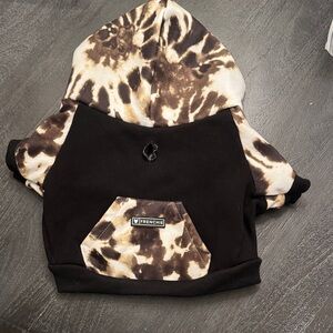 Frenchie Bulldog Black and Brown Tie-Dye Hoodie